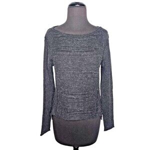 Anthropologie MOTH Small Charcoal Gray Wool Alpaca Blend Hi Low Sweater